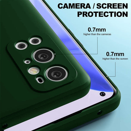 Matte Lens Protective Back Cover for OnePlus 9 PRO / One Plus 9 PRO , Slim Silicone with Soft Lining Shockproof Flexible Full Body Bumper Case (Green)