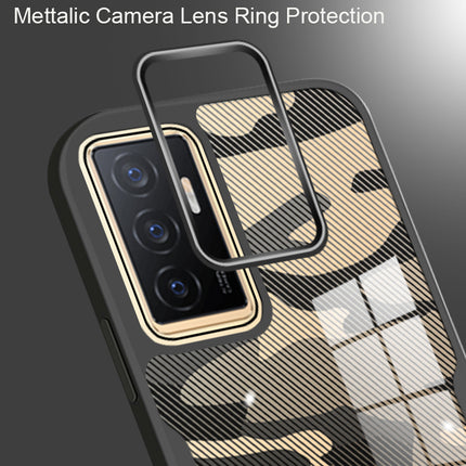 Kapa Beetle Camouflage V2 for Vivo V23E (5G) Back Cover , [Military Grade] Shockproof Slim Camera Ring Hybrid Case (Black)