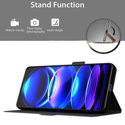 Kapa Noble Slim Magnetic Leather Flip Cover for Redmi Note 12 PRO PLUS | Card Holder Stand Leather Flip Wallet Case (Black)