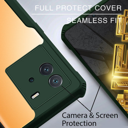 Kapa Beetle for IQOO NEO 6 (5G) Back Case, [Military Grade] Shockproof Slim Hybrid Clear Back Cover (Green)