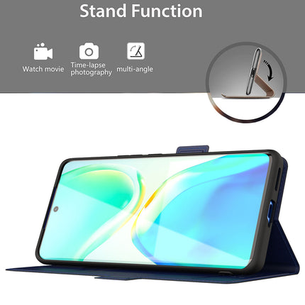 Kapa Noble Slim Magnetic Leather Flip Case Cover for Vivo V25 Pro (5G) , Magnetic and Card Holder Stand Leather Flip Wallet Case (Blue)