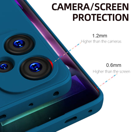 Kapa Matte Protective Lens Flexible Back Cover for Redmi Note 13 PRO PLUS | Slim Silicone with Soft Lining Shockproof Full Body Bumper Case (Blue)