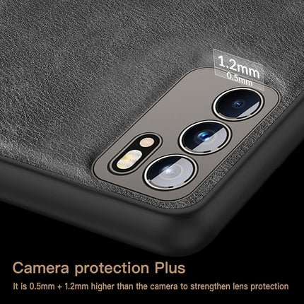 Tux Back Case For Oppo Reno 6 Pro (5G) , Slim Leather Case with Soft Edge Shockproof Back Cover (Black)