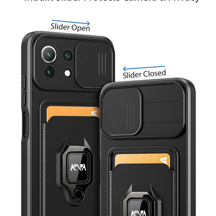 Kapa Bisen Back Cover for Xiaomi Mi 11 Lite , Shockproof Slim Bumper Back Case (Black)