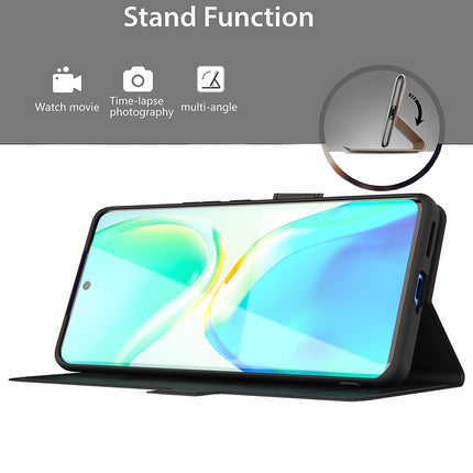 Kapa Noble Slim Magnetic Leather Flip Case Cover for Vivo V25 Pro (5G) ,Magnetic and Card Holder Stand Leather Flip Wallet Case (Black)