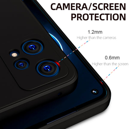 Matte Lens Protective Back Cover for Realme 9 PRO, Slim Silicone with Soft Lining Shockproof Flexible Full Body Bumper Case (Black)