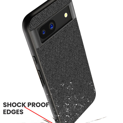 Kapa Soft Full Fabric Protective Back Case Cover for Google Pixel 8A | Shockproof Slim Hard Anti Slip Back Case (Black)