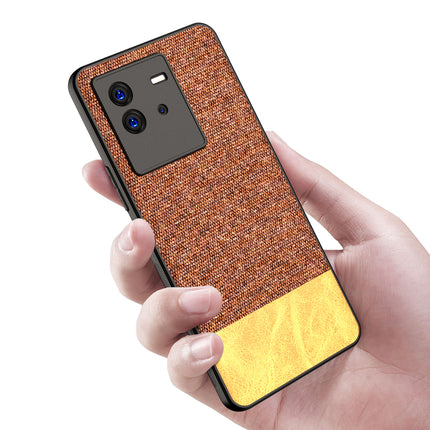 Kapa Soft Fabric & Leather Hybrid Protective Case Cover for Vivo IQOO Neo 6 (5G) (Brown)