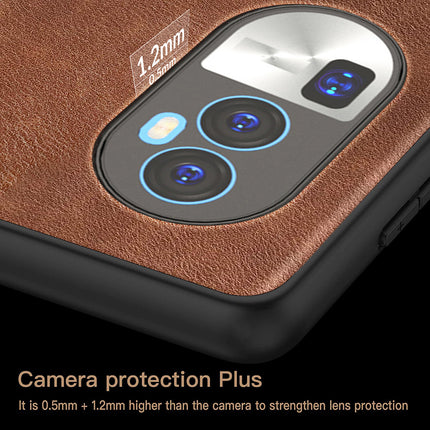 Kapa Tux Leather Back Cover for Oppo Reno 10 Pro Plus | Slim Shockproof Camera Protection Bumper Case (Brown)