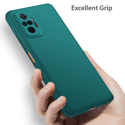 Silk Smooth Finish [Full Coverage] All Sides Protection Slim Back Cover For Xiaomi Redmi Note 10 Pro /  Note 10 Pro Max (Green) - Mobizang