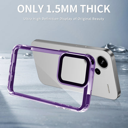 Kapa Warrior Acrylic Clear Back Cover For Redmi Note 13 PRO PLUS | Slim Shockproof [Military Grade Protection] Hybrid Bumper Case (Purple Sides) - Mobizang