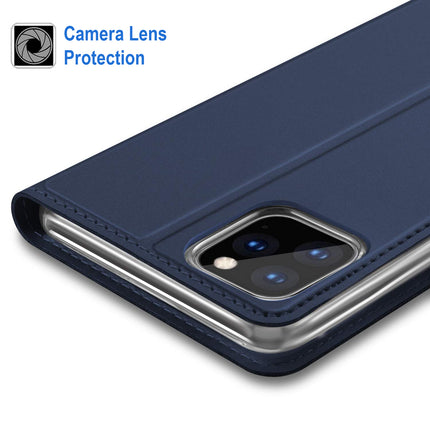 Noble Slim Magnetic & Card Holder Stand Leather Flip Case Cover for Apple iPhone 13 Pro Max (6.7) (Blue)