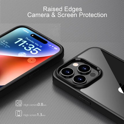 Kapa Hawkeye Clear Back Cover for Apple iPhone 15 Pro Max | Camera Lens Protector Shockproof Slim Clear Case Cover (Black)