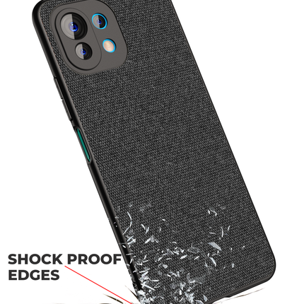 Soft Full Fabric Protective Back Case Cover for Xiaomi Mi 11 Lite (Black)