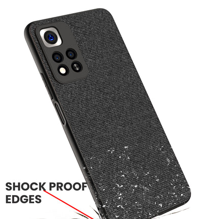 Soft Full Fabric Protective Back Case Cover for Xiaomi 11i HyperCharge (Black) - Mobizang