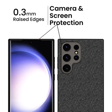 Kapa Soft Full Fabric Protective Back Case Cover for Samsung Galaxy S24 ULTRA | Shockproof Slim Hard Anti Slip Back Case (Black) - Mobizang