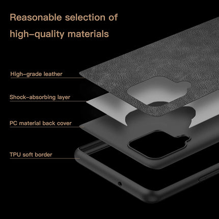 Tux Back Case for Samsung Galaxy A12 / F12 / M12 , Slim Leather Case with Soft Edge Shockproof Back Cover (Black) - Mobizang