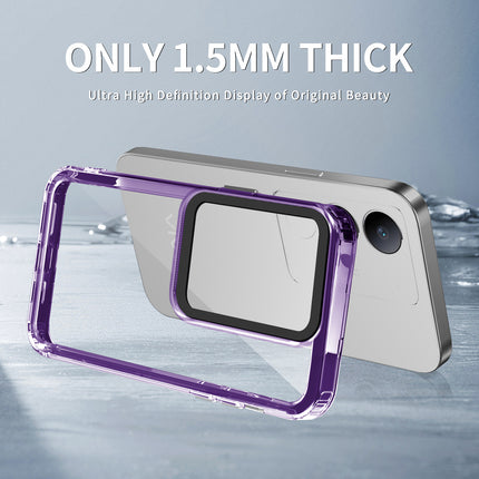 Kapa Warrior Acrylic Clear Back Cover For Vivo V29 (5G) / Vivo V29 Pro (5G) | Slim Shockproof [Military Grade Protection] Hybrid Bumper Case (Purple Sides)
