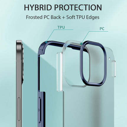 Shield Frosted Acrylic Back Shock Proof Case Cover for Apple iPhone 13 Pro Max (6.7) (Blue)