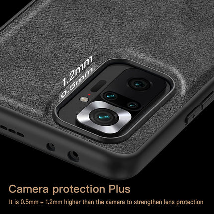 Tux Back Case for Xiaomi Redmi Note 10 Pro /  Note 10 Pro Max , Slim Leather Case with Soft Edge Shockproof Back Cover (Black) - Mobizang