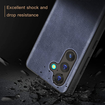 Kapa Tux Leather Back Cover for Samsung Galaxy S24 Plus | Slim Shockproof Camera Protection Bumper Case (Blue)