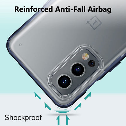 Shield Frosted Acrylic Back Shock Proof Case Cover for OnePlus Nord 2 (5G) /One PlusNord 2  (5G) (Blue)