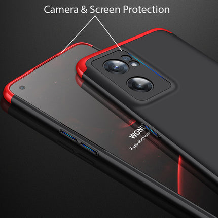 Double Dip Full 360 Protection Back Case Cover for OnePlus Nord CE 2 (Red , Black) - Mobizang