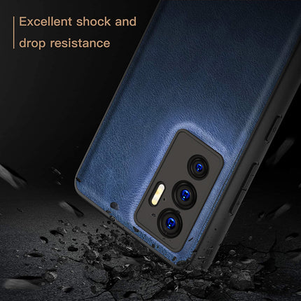 Tux Back Case for Vivo V23E, Slim Leather Case with Soft Edge Shockproof Back Cover (Blue)