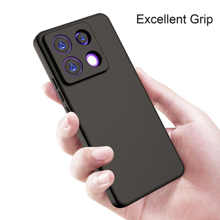 Kapa Matte Protective Lens Flexible Back Cover for Poco X6 PRO / Redmi Note 13 PRO | Slim Silicone with Soft Lining Shockproof Full Body Bumper Case (Black)