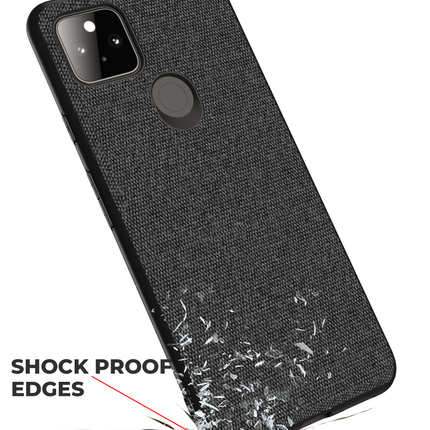 Soft Full Fabric Protective Back Case Cover for Google Pixel 5A (Black)