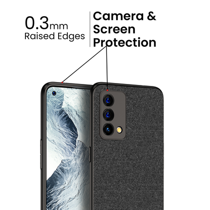 Soft Fabric & Leather Hybrid Protective Case Cover for Realme GT Master (Black,Brown)