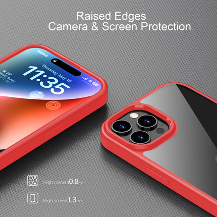 Kapa Hawkeye Clear Back Cover for Apple iPhone 15 Pro | Camera Lens Protector Shockproof Slim Clear Case Cover (Red)