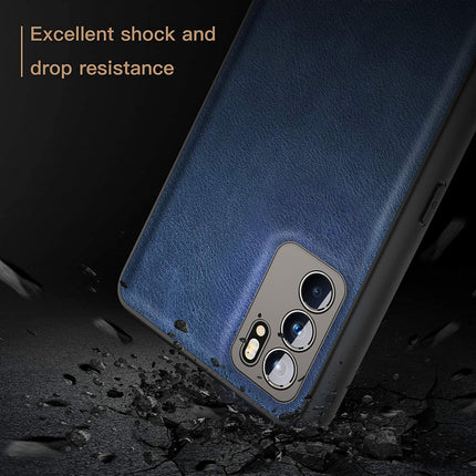Tux Back Case For Oppo Reno 6 Pro (5G) , Slim Leather Case with Soft Edge Shockproof Back Cover (Blue)