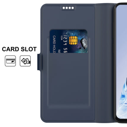 Noble Slim Flip Cover for OnePlus Nord 2 , Magnetic and Card Holder Stand Leather Flip Wallet Case (Blue)