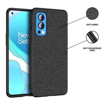 Soft Full Fabric Protective Back Case Cover for OnePlus Nord 2 (5G) / One Plus Nord 2 (5G) (Black)