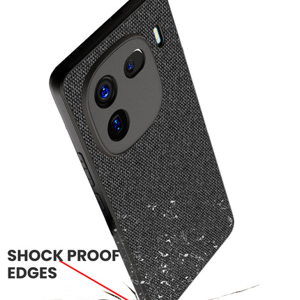 Kapa Soft Full Fabric Protective Back Case Cover for Iqoo 12 (5G) | Shockproof Slim Hard Anti Slip Back Case (Black) - Mobizang