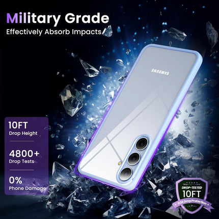 Kapa Hawkeye Clear Back Cover for Samsung Galaxy S24 | Camera Lens Protector Shockproof Slim Clear Case Cover (Blue Sides)