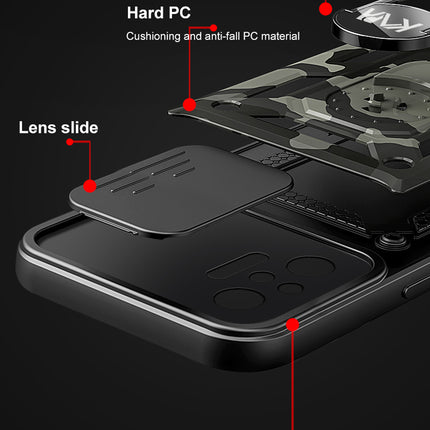 Tank Back Cover for Redmi Note 10 Pro / Note 10 Pro Max , Inbuilt Ring + Slider [Military Grade Protection] Shockproof Lens Protection Case (Black)