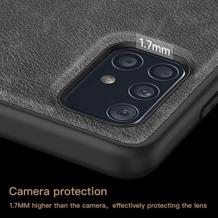 Tux Back Case For Samsung Galaxy A51 , Slim Leather Case with Soft Edge Shockproof Back Cover (Black)