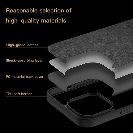 Tux Back Case for Apple iPhone 13 Pro Max , Slim Leather Case with Soft Edge Shockproof Back Cover (Black)