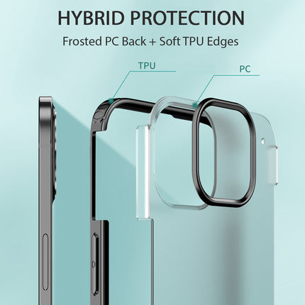 Shield Frosted Acrylic Back Shock Proof Case Cover for Apple iPhone 13 Pro Max (6.7) (Black)