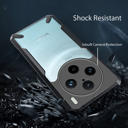 Kapa Bull Clear Back Cover for Vivo X100 Pro | [Military Grade Protection] Shock Proof Slim Hybrid Bumper Case (Black)