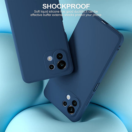 Matte Lens Protective Back Cover for Xiaomi Mi 11 Lite , Slim Silicone with Soft Lining Shockproof Flexible Full Body Bumper Case , Blue