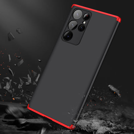 Double Dip Full 360 Protection Back Case Cover for Samsung Galaxy S22 Ultra (Red ,Black)