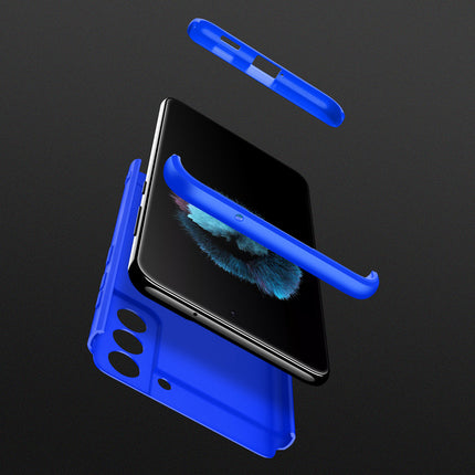 Double Dip Full 360 Protection Back Case Cover for Samsung Galaxy S21 FE (Blue) - Mobizang