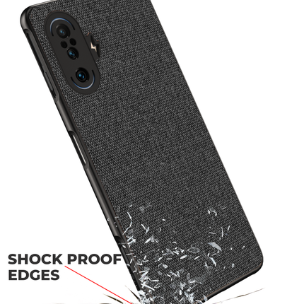 Soft Full Fabric Protective Back Case Cover for Poco F3 GT (Black) - Mobizang