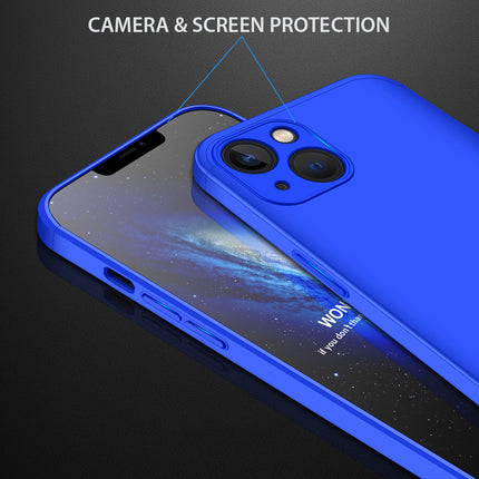 Double Dip Full 360 Protection Back Case Cover for Apple iPhone 13 (6.1) (Blue)