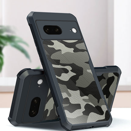 Kapa Beetle Camouflage Back Cover for Google Pixel 8A | [Military Grade Protection] Shock Proof Slim Hybrid Bumper Case (Black)