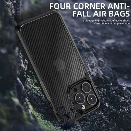 Carbon Armor Back Case Cover for Apple iPhone 13 PRO MAX (6.7 inch) , [Military Grade Protection] Shock Proof Slim Hybrid Bumper Case (Black) - Mobizang