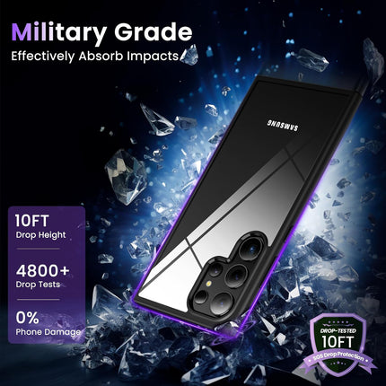 Kapa Hawkeye-I Clear Back Cover for Samsung Galaxy S24 ULTRA | Camera Lens Protector Shockproof Slim Clear Case Cover (Black) - Mobizang